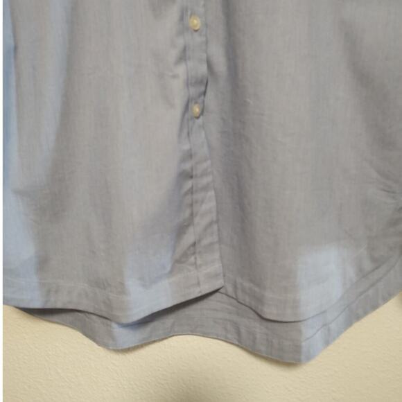 Banana Republic Parker Blue White Micro Check Long Sleeve Tunic Shirt Small - Picture 7 of 13